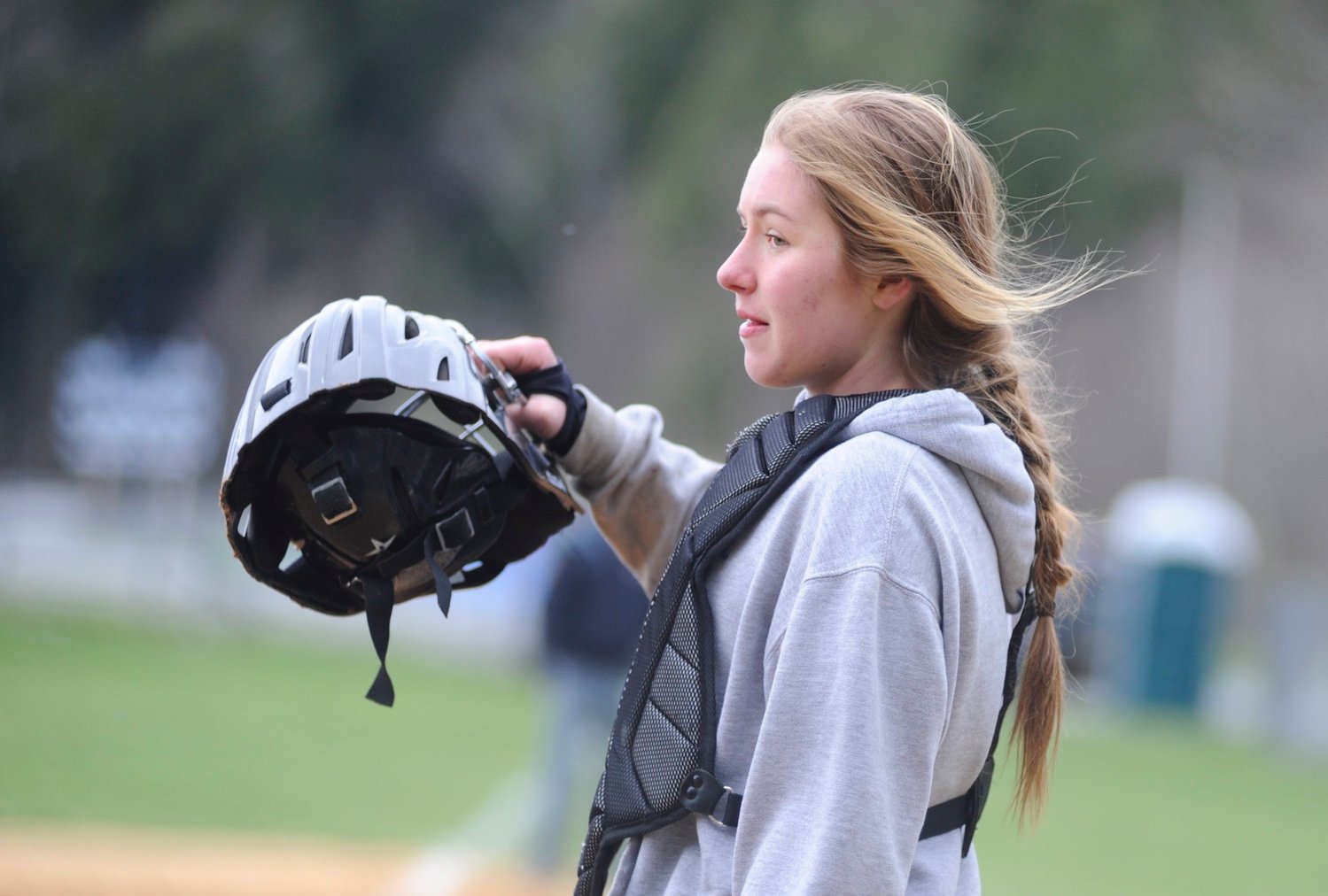 Lady Bulldogs catcher Nicole Reeves.